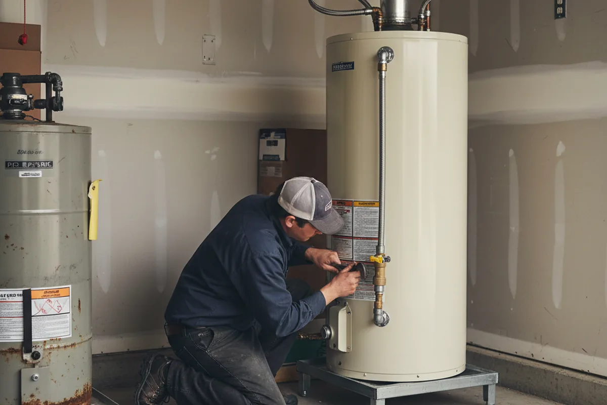 Water heater and shutoff valve replacement in Avawam